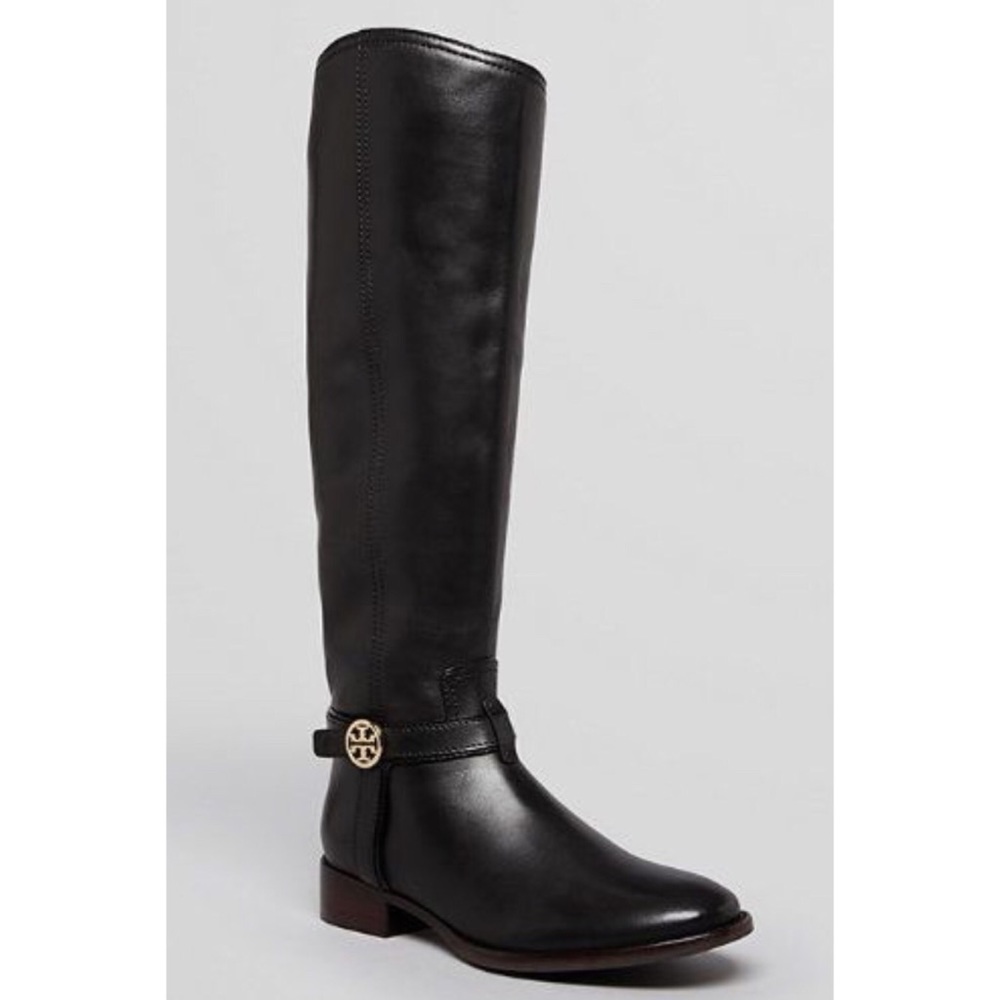 Tory Burch Black Leather Riding Boot